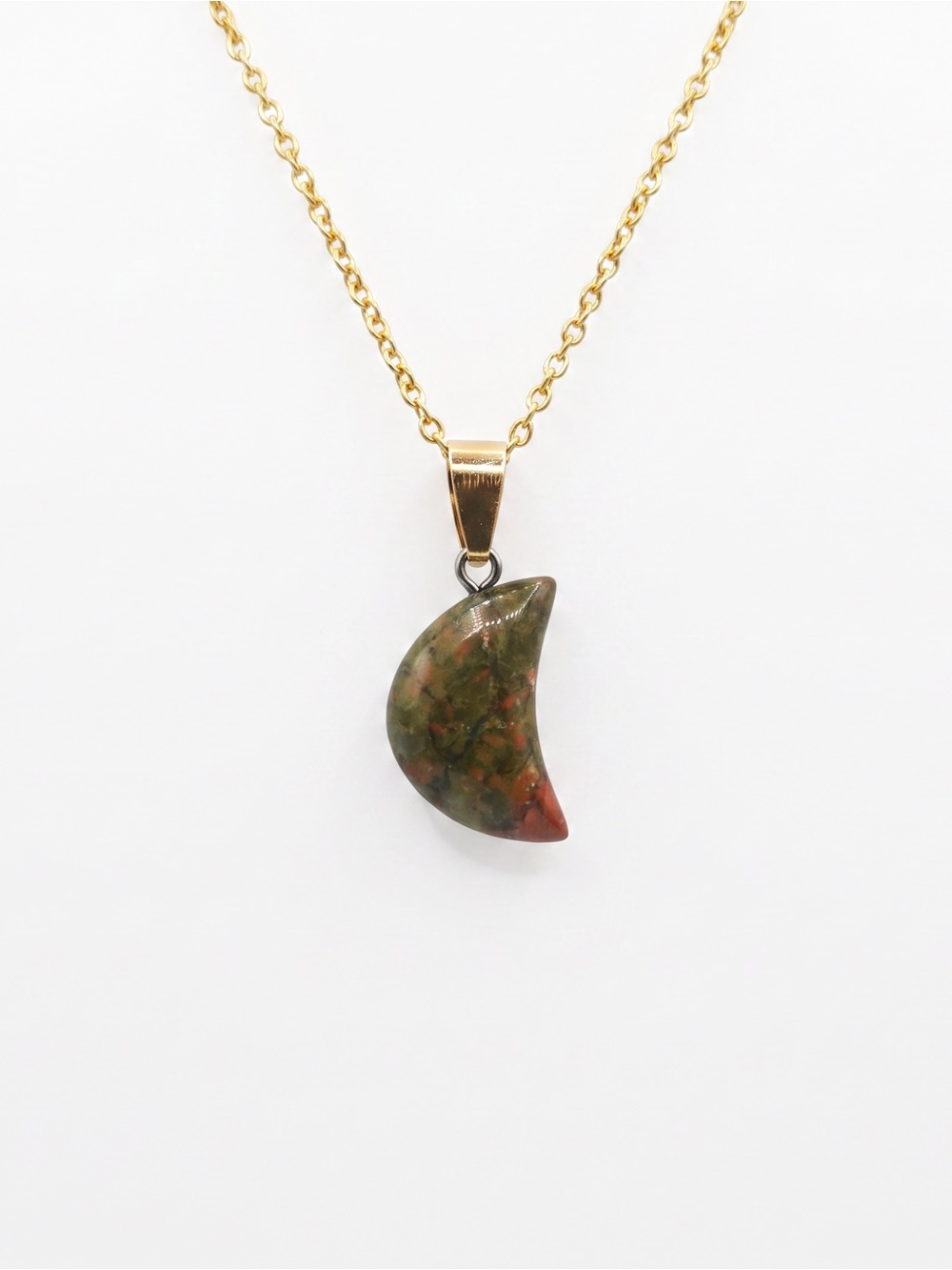 UNAKITE MOON NECKLACE